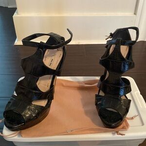 Miu miu croc embossed black